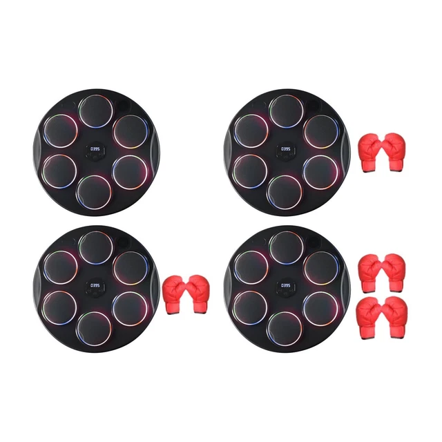 Machine De Boxe Musicale Zinueen Murale – LED, Bluetooth, 9 Modes – Avec Gants – 32x27,5x3,5 Cm