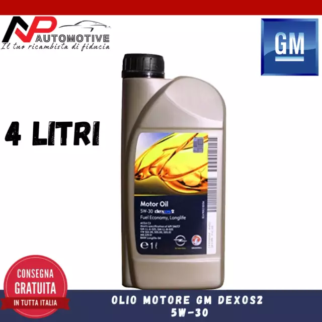 4L Olio MOTORE GM OPEL ORIGINALE 5W30 ACEA C3 Dexos2 5W-30 LongLife 4LT LITRI