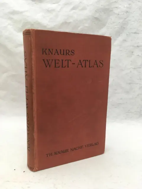 Antique German Book Knaurs Welt-Atlas 1928 Colored Maps Dr Johannes Riedel