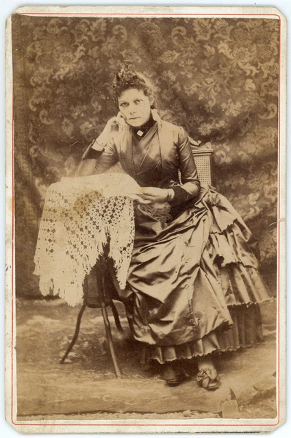 Young Woman in the Garden, circa 1900 Vintage Silver Print Silver Print