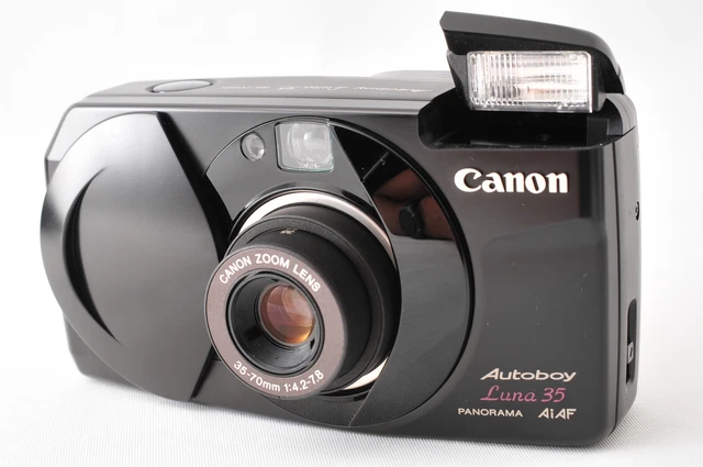 [COMO NUEVA] Cámara de película negra Canon Autoboy Luna 35 panorama Ai AF de JAPÓN