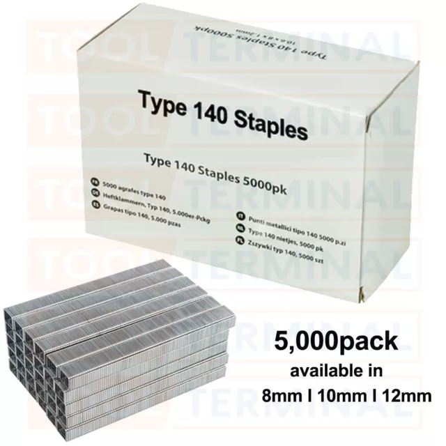 5000 Staples 8 10 12mm Type G 140 Stanley TR G11 Arrow T50 Tacwise Rapid R34