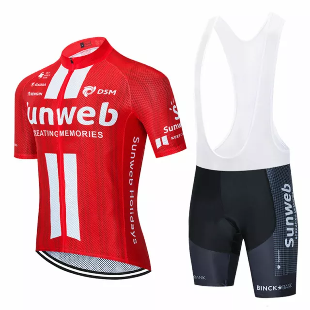 2024 Red Men's Short Sleeve Cycling Jersey Bike Riding Bib Shorts Kits Clothing