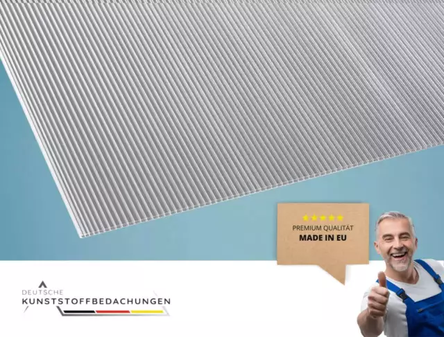 Gutta Doppelstegplatte / Hohlkammerplatte aus Polycarbonat 4,5mm klar 15,90€/m²
