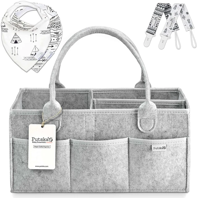 Baby Diaper Caddy Organizer Nursery Basket - a Baby Basket Gift Registry for Bab