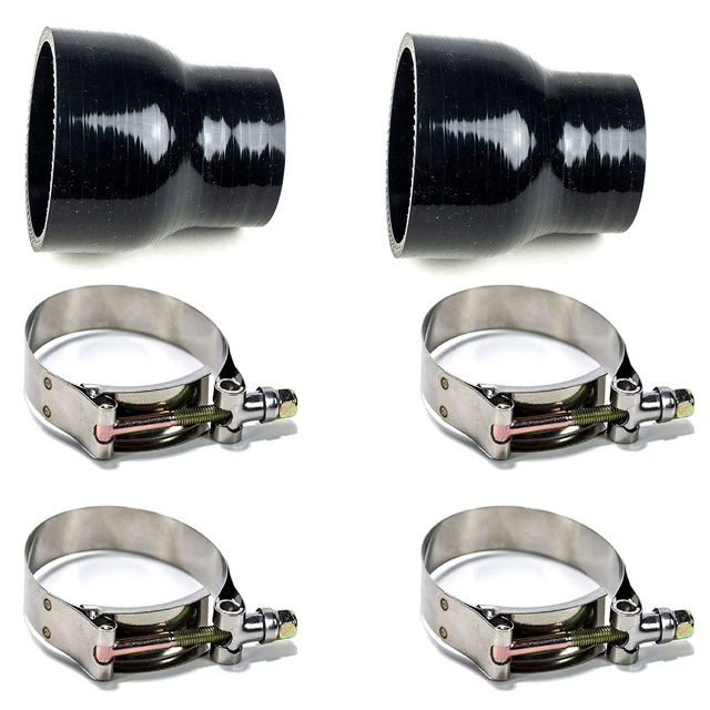 Squirrelly 2x 2.5" to 2" Silicone Reducer Coupler Pipe with 4x T-Bolt Clamps