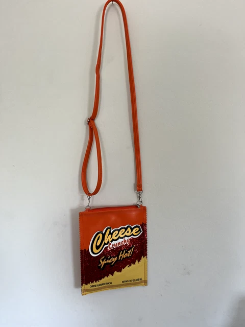 Sleepyville Critters Cheese Crunch Crossbody Bag Orange Yellow Glittery Gift