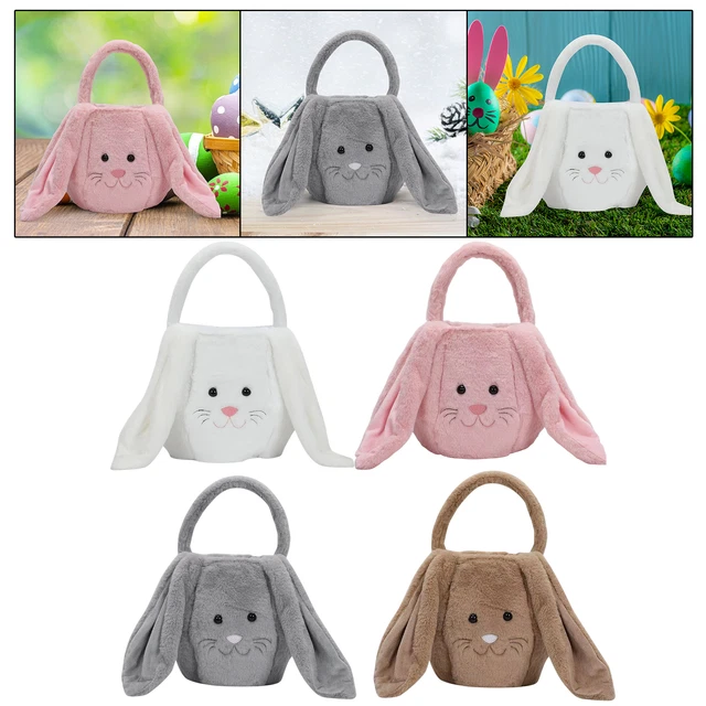 Panier de lapin de Pâques en peluche mignon sacs fourre-tout de Pâques