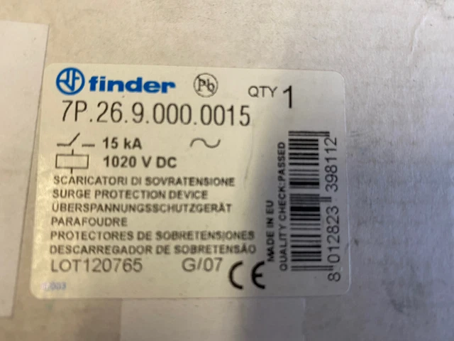 Ueberspannungsableiter C Type 2 15kA 1,2kV 1020V Dc, 2xvaristor + Funkenstrecke