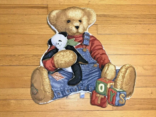VTG Blue Jean Teddy Plush Wall Hanging Springs Industry/Welcome World