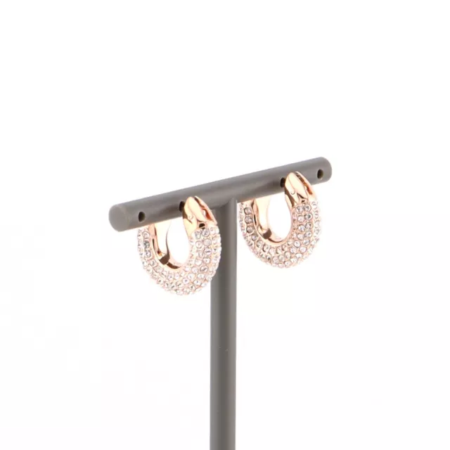 Dextera Hoop Earrings, Mixed Cuts, Interlocking Loop, White, Gold-Tone  Plated 5663263
