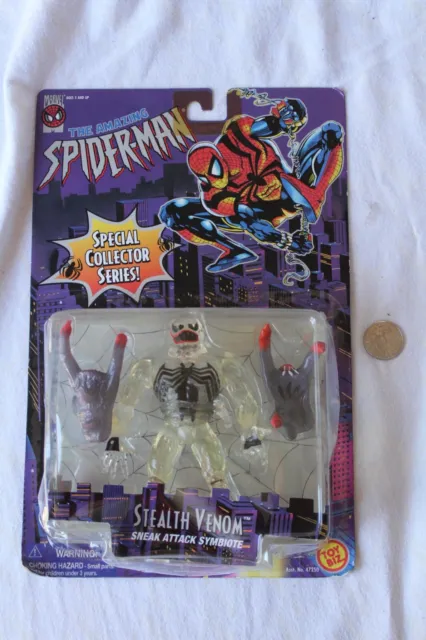 Marvel The Amazing Spider-Man Translucent Stealth Venom Figure 1996 NEW SEALED