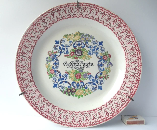 Grande Rari Wand-Teller, Villeroy & Boch, Dipinto Mano, Circa 1900 G972