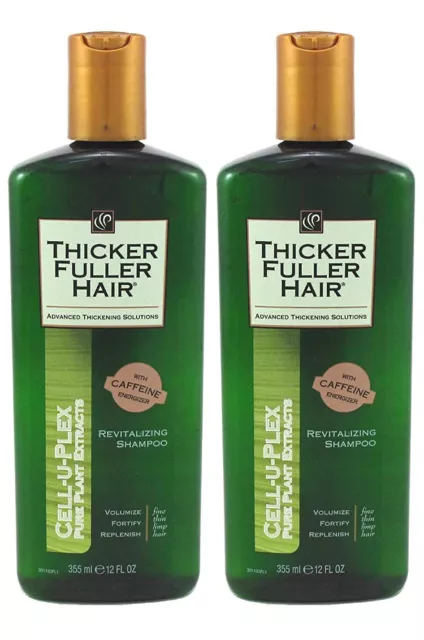 2-PACK  Thicker Fuller Hair Revitalizing Shampoo Cell-U-Plex w/ Caffeine 12 oz
