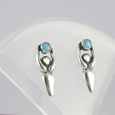 Spirit Healer Post Earrings Studs Silver w/ Choice of Genuine Gemstone Goddess