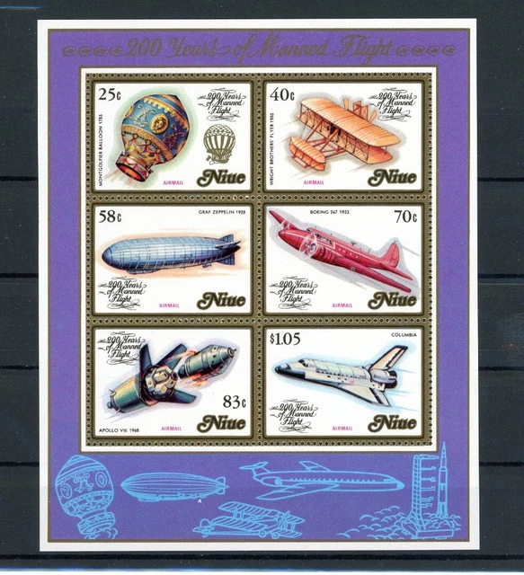 Niue Block 66 postfrisch Luftfahrt #GI244