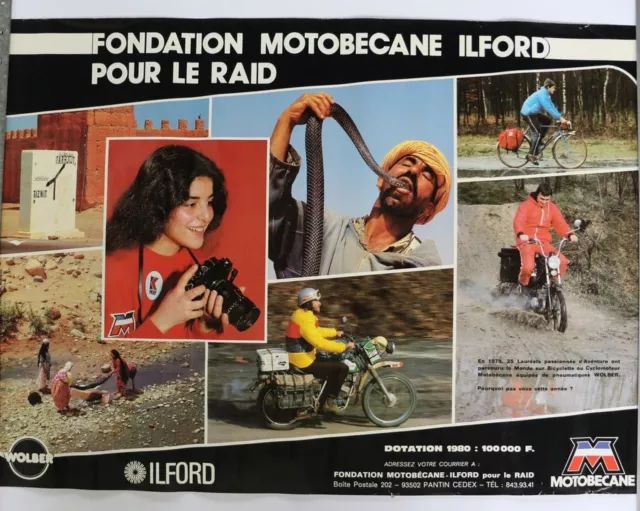 Cartel para Moto Vespa Raid Foto Ilford Walter 1980 Ciclo Bicicleta Tiznit