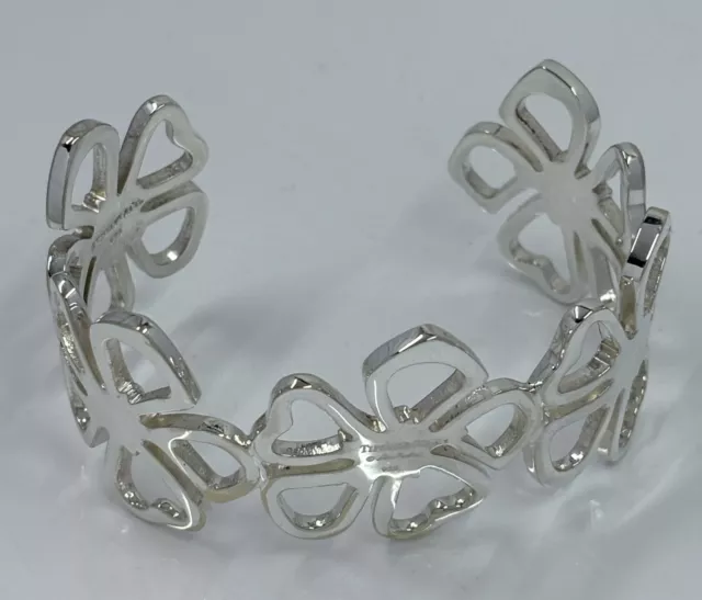 Tiffany & Co. Elsa Peretti Hibiscus Flower Cuff Bracelet Sterling Silver