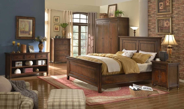 Lit + 2x Table de Chevet 3 Parties Chambre à Coucher Set Luxe Design Sets