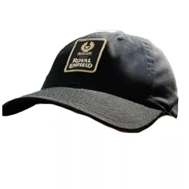 Belstaff Royal Enfield Logo Cotton Twill Baseball Cap Black Rrp £60 Bnwt