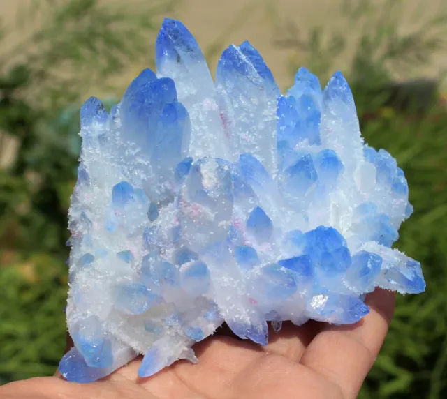 562g New Find Blue Phantom Quartz Crystal Cluster Mineral Specimen Healing 3