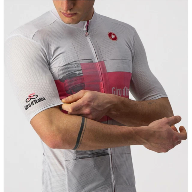 Castelli Maglia Trofeo Rosa Silver Gray/Rosa Giro 3