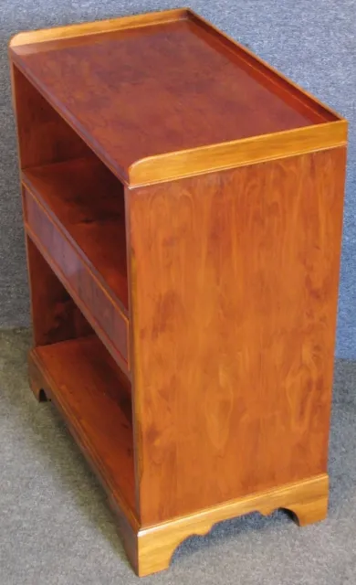 Georgian Style Small Yew Wood Side Cabinet Or Bookshelves With Single Drawer 3