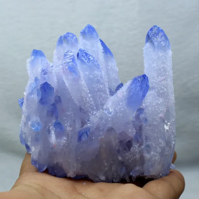 395g New Find Blue Phantom QUARTZ Crystal Cluster Specimen
