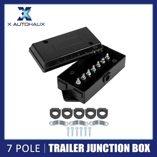 7 WAY JUNCTION Box Trailer Wire Connector ABS 7 Pole Cable Wiring ...