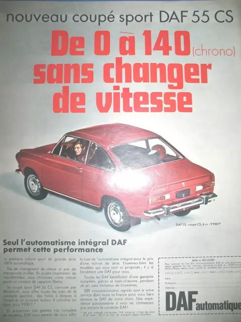 Publicite De Presse Daf 55 Cs Automobile French Ad 1968