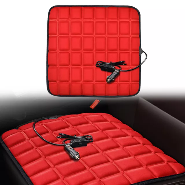 1x Universal Car Heated Seat Cushion Cover 12v Heater Warmer Pad Red Use