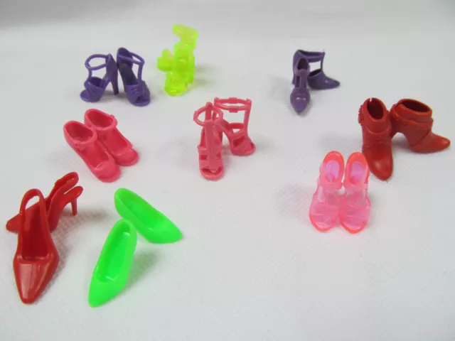 Quality Barbie Dolls Sized Clothing 9 Pairs Shoes Boots Heels Uk Seller Free P&P