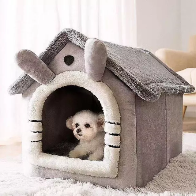 Pet Cat Dog Lovely Warm House Cave Beds for Indoor Cats Cozy Large Kennel S/M/L