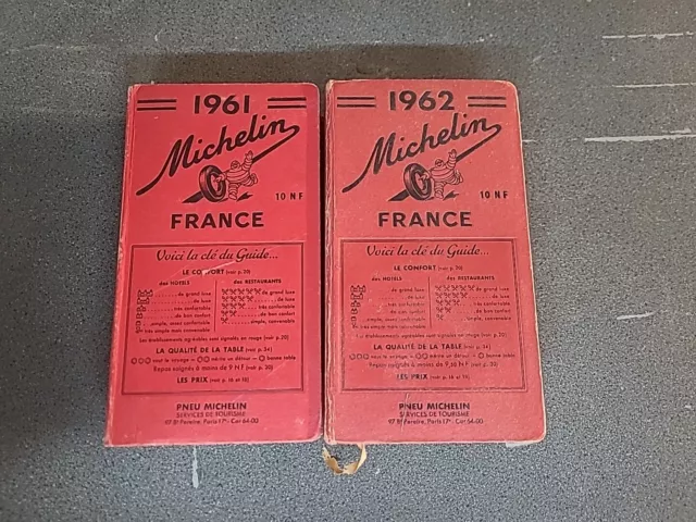 Lot Livre Guide Rouge Michelin 1961 1962