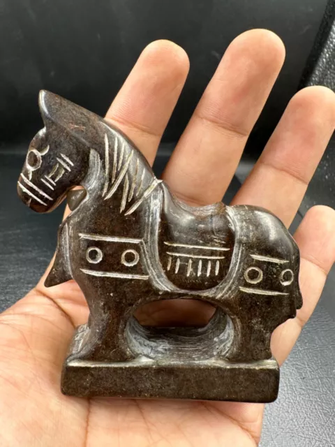 Very lovely Antique Stone Chinese Jade Stone Hand Carved Mystic Horse Figurine