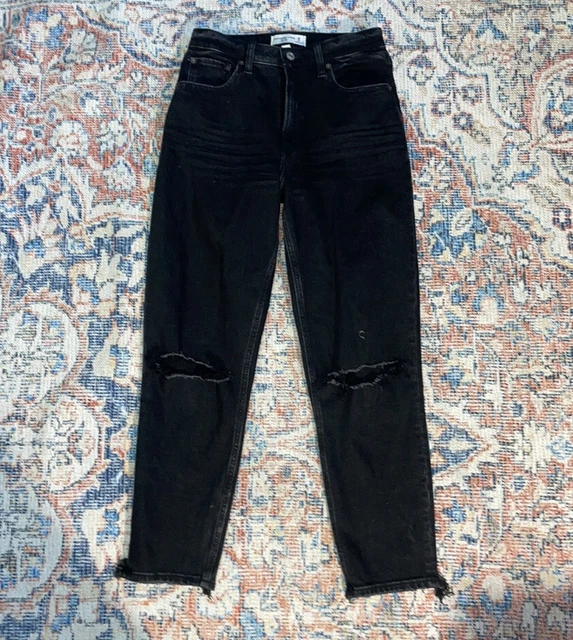 Abercrombie & Fitch The Mom High Rise Distressed Jeans SZ 25 EUC