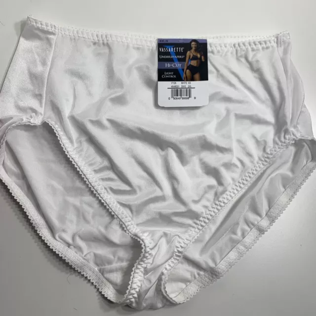 VASSARETTE UNDERSHAPERS 2XL XXL Brief Light Control Hi-Cut White