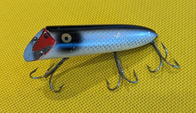 Leurre De Pêche Vintage Original Heddon Wood Basser - Top Water Pour Brochet Et Black-bass
