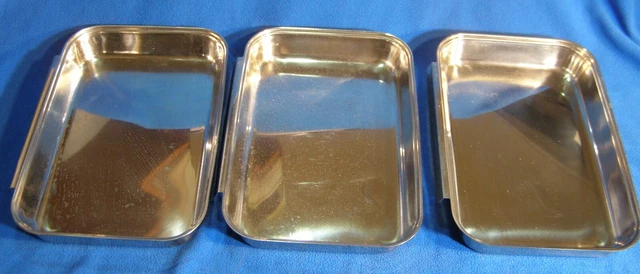 3 sartenes de cocina rectangulares entrelazadas de acero inoxidable Kuchenprofi