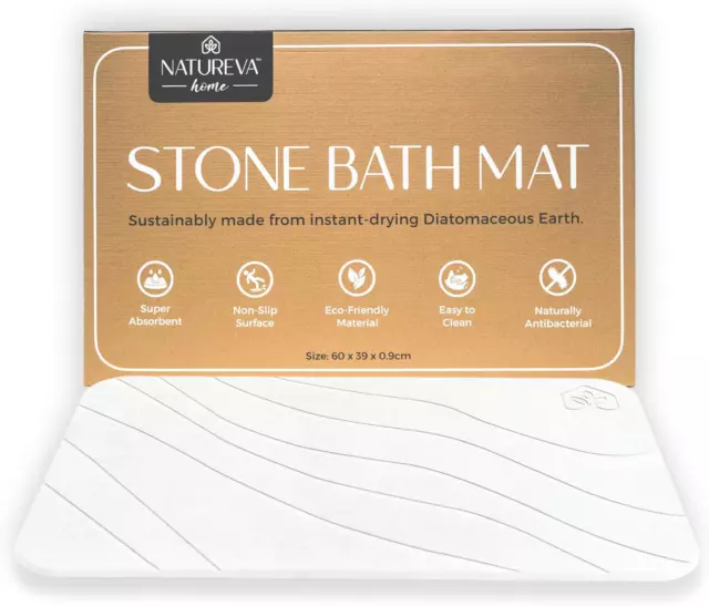 Home - Stone Bath Mat | Absorbing Water Instantly | Made of Natural Diatomaceous