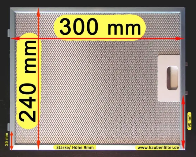 Metall-Fettfilter Filter Dunstabzugshaube 300*240 DeDietrich HYGENA DIPLOMAT u.a