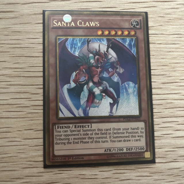 santa claws yugioh deck PGL2-EN021 Gold Secret Rare 1st Edition Near Mint YuGiOh Collectors Yu-Gi-Oh! Santa Claws