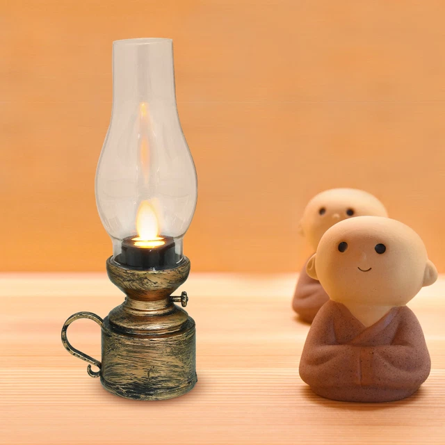 RETRO ELECTRONIC KEROSENE Lamp LED Table Classic Vintage Oil Lantern £7