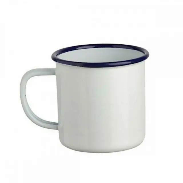 Tea Coffee Camping Mug Cup Enamel Falcon White