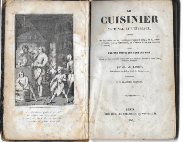Le cuisinier national et universel - A. Chevrier 1836 très rare et recherché