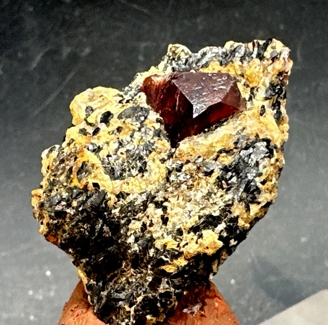 20 Grams Top Quality Blood Red Zircon Crystal On Specimen @ Skardu Pakistan