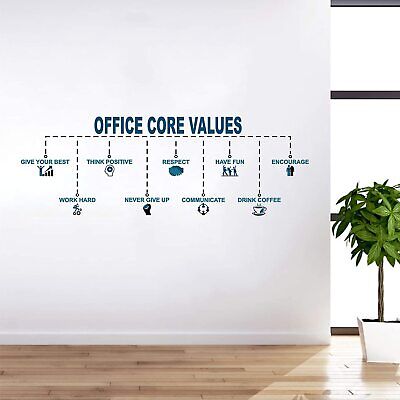 Office Core Values Vinyl Wall Stickers Home Art Decor Decal Mural Room