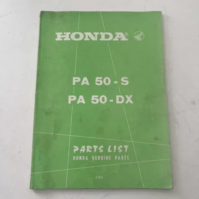 Honda PA50-S/DX Teilen-Kataloge Part List B0102