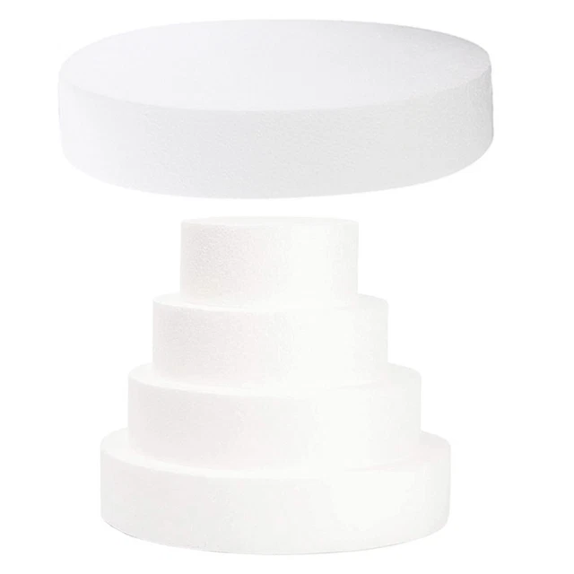 sourcing map Rond Mousse Gâteau Factice 4 Pouce X 8 Pouce Cercle Factice Gâteau Ensemble pour Mariage Gâteaux, Anniversaire Gâteaux, Artisanat, et Fenêtre Affiche 2 Paquet