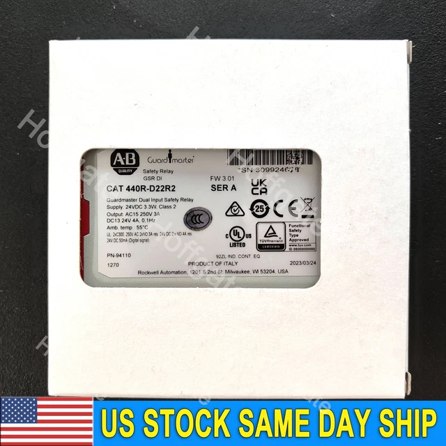 2023 Allen Bradley 440R-D22R2 serA Guardmaster Dual Input Safety Relay (DI) DSR